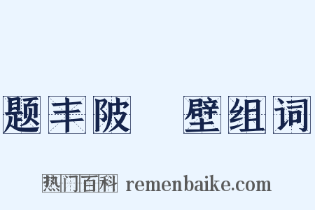 题丰陂舖壁组词是什么意思的图片